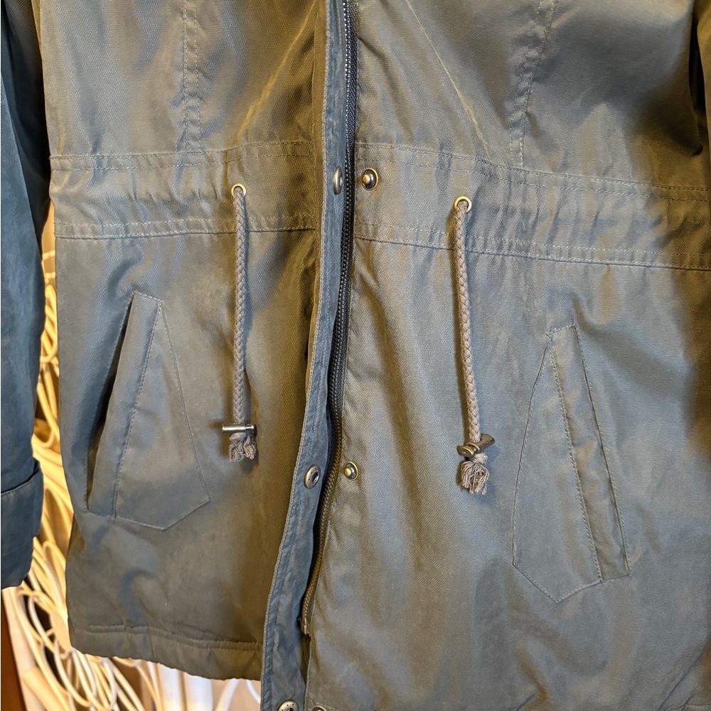 G.H. Bass & Co. Women's Utility Jacket with Fur Hood - Dark Gray - Picture 2 of 4